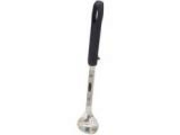 9G25 1oz Precision Stainless Steel Perforated Portioning Spoon w/Black Handle