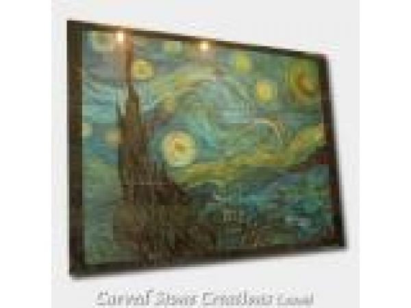 ENG-LSR003, Vincent Van Gogh - ''Starry Night'' on Black Granite