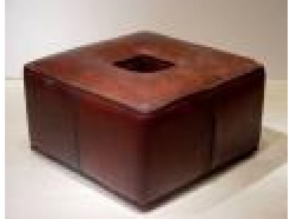 Square donut leather ottoman