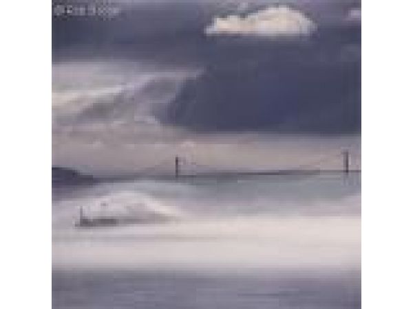 Storm Clouds and Fog Streaming Over Alcatraz, San Fracisco Bay, California