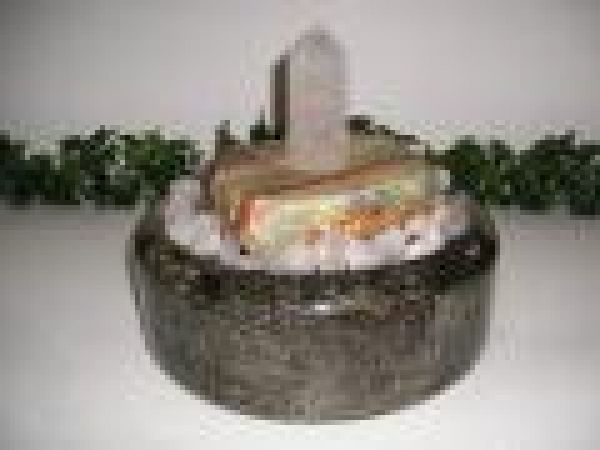 Green Jasper Crystal Point Fountain With Light