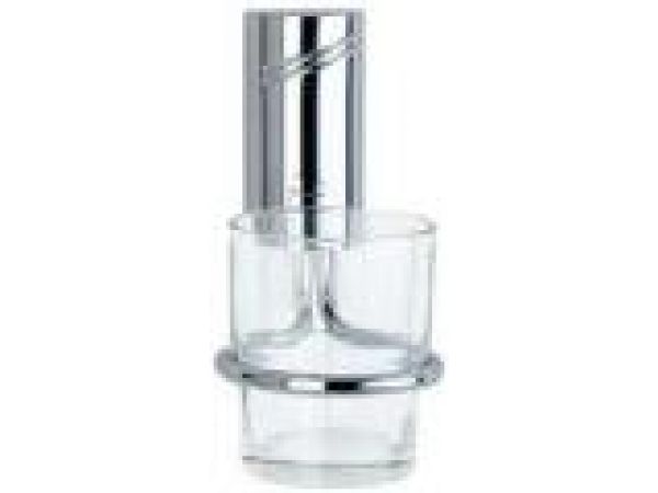 Holder with glass tumbler