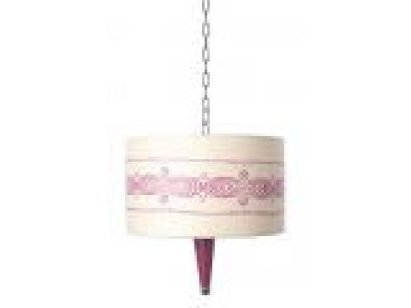 ZORN EGGPLANT HANGING LAMP WITH PARCHMENT SHADE