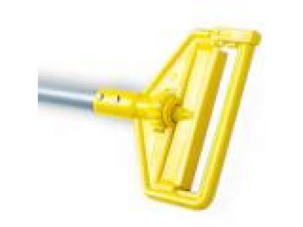 H126 Invader‚ Side Gate Wet Mop Handle, Large Yellow Plastic Head, Gray Aluminum Handle