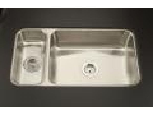 Undercounter High/Low Double-basin Sink,