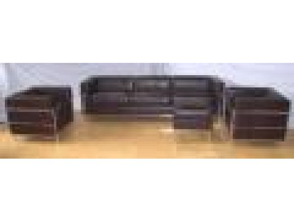 SL 141 Dark Brown, Modern Leather Sofa