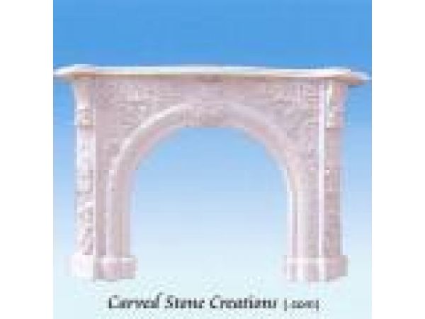 FP-147, ''Country French Classic Floral Carved Stone Fireplace Surround