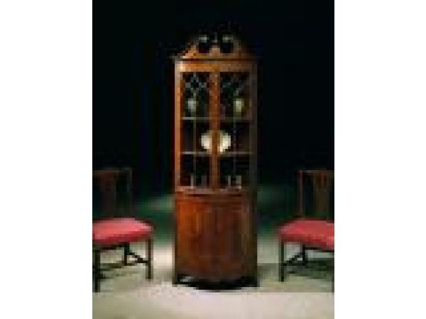 1950 - Mahogany inlaid corner cabinet