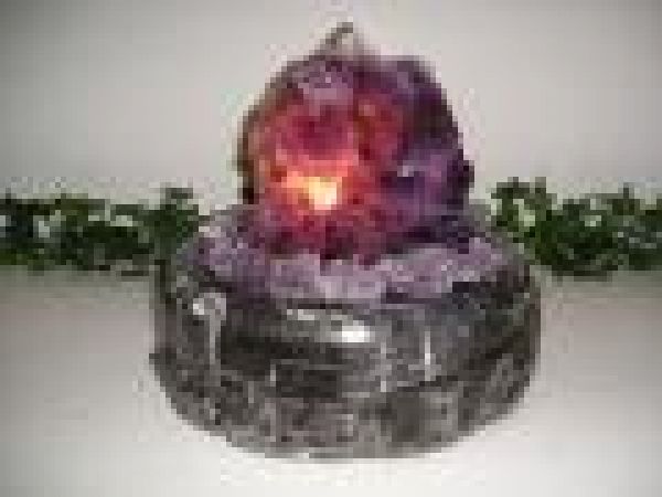 Vertical Amethyst Druze With Crystal Pyramid And L