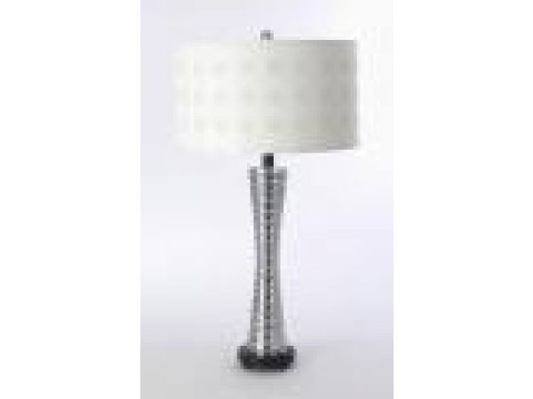 LOLA LAMP WITH WHITE SQUARES SHADE