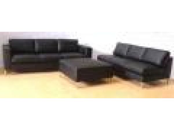 SL 154 Black, Modern Leather Sofa