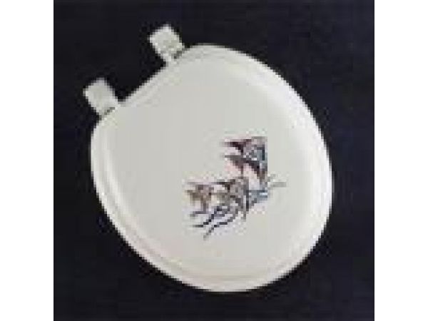 ROUND EMBROIDERED TROPICAL FISH SOFT SEAT