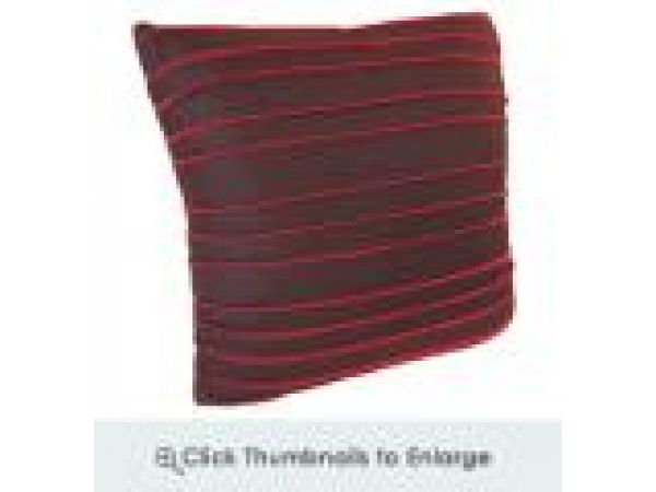 Pillows: Fold Bedding: Brown / Red Strip Pillow
