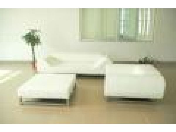 SL 264 White, Modern Leather Sofa