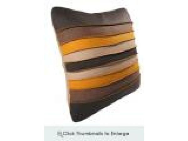 Pillows: Fold Bedding: Orange Multistrip Pillow