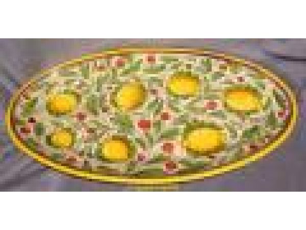1035/66 26'' Oval Holiday Serving Platter - Limoni/Frutta