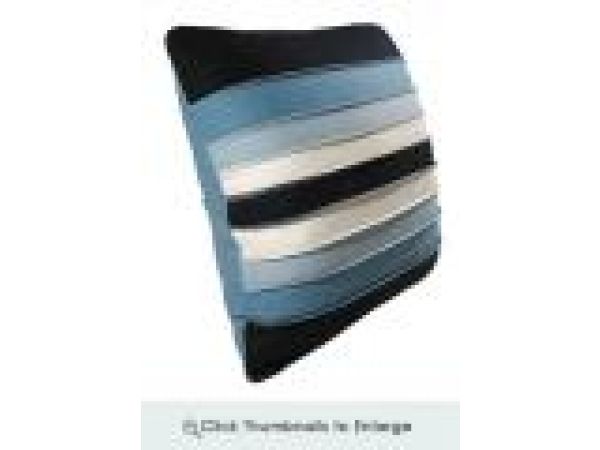 Pillows: Fold Bedding: Blue Multistrip Pillow