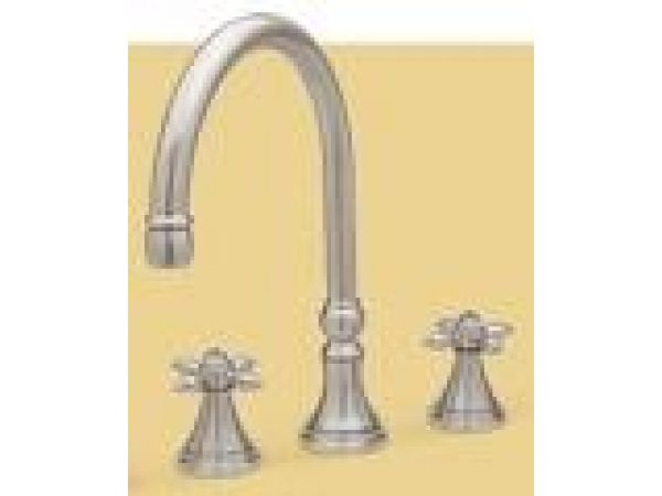 Wide spread kitchen faucet with real Swarouski