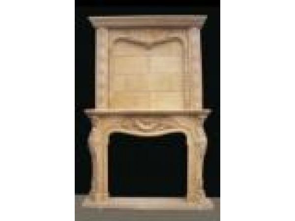 Marble Fireplace Mantels - F7039 Yellow Marble