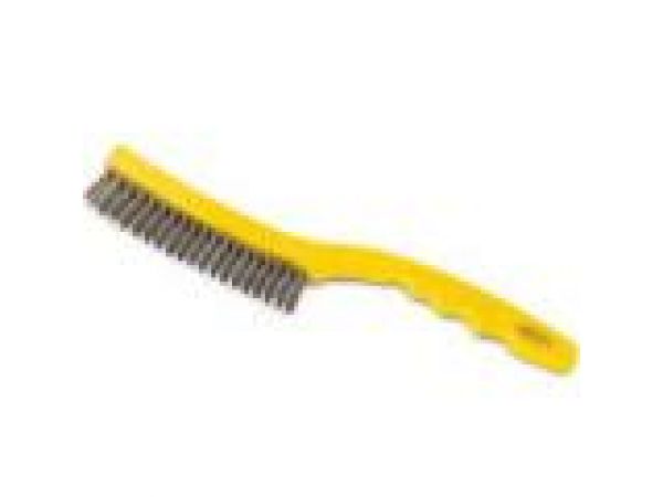 9B48 Stainless Steel Wire Brush, Long Plastic Handle