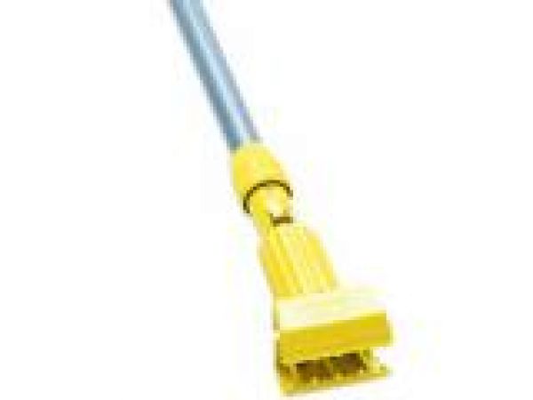 H245 Gripper‚ Clamp Style Wet Mop Handle, Plastic Yellow Head, Fiberglass Handle