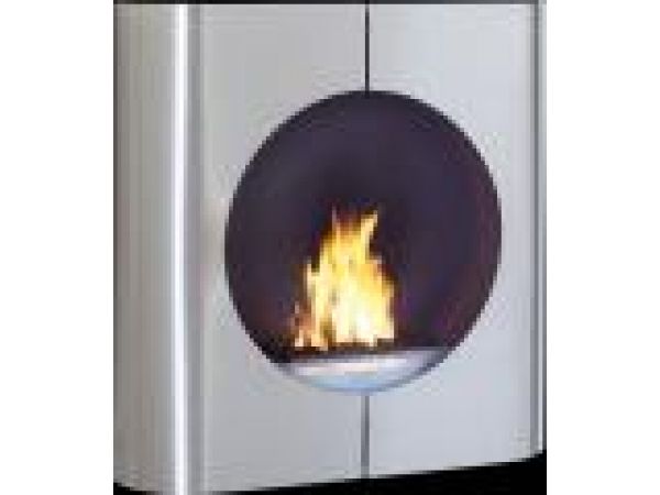 Euro-Chimo Stainless Steel No-VentEthanol Fireplace with Round Face