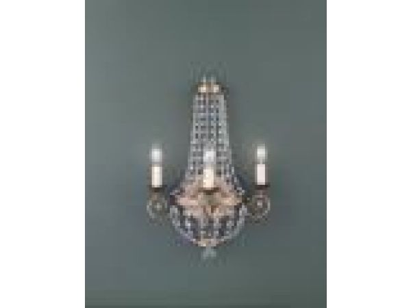 Two Light Wall Bracket w/crystals
