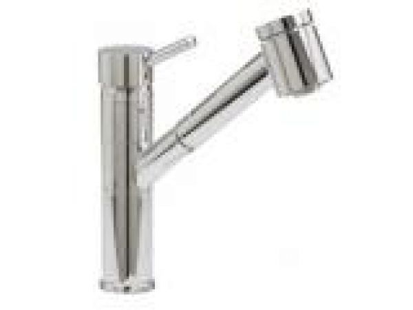 Kitchen faucet with pull-out spray with extra heig