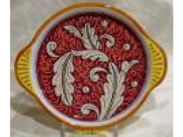 652/16 6'' Round Tray - Floreale Rosso