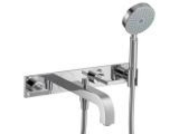 Axor Citterio Wall-Mounted Trim, Roman Tub Set with Lever Handles and Base Plate