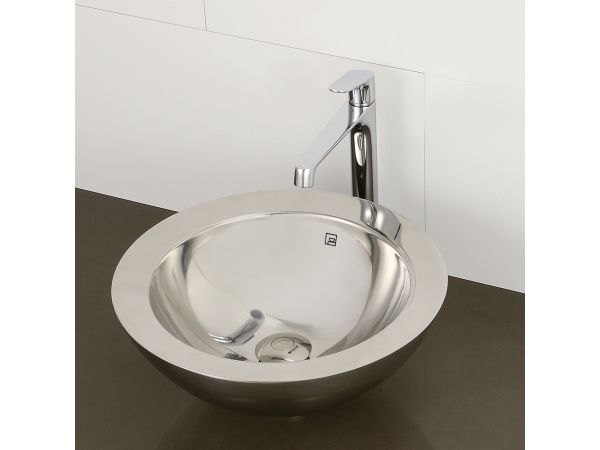 1228 Double Walled Stainless Steel Above-Counter Vessel with Overflow