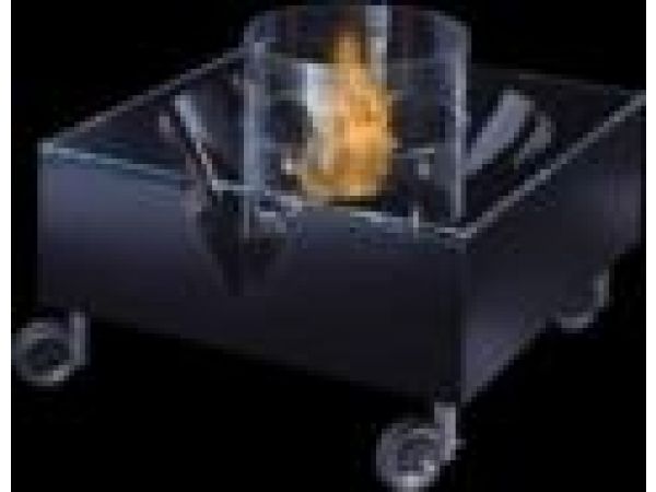 Black Drop GlassFire Bio-FireplaceRolling End Table