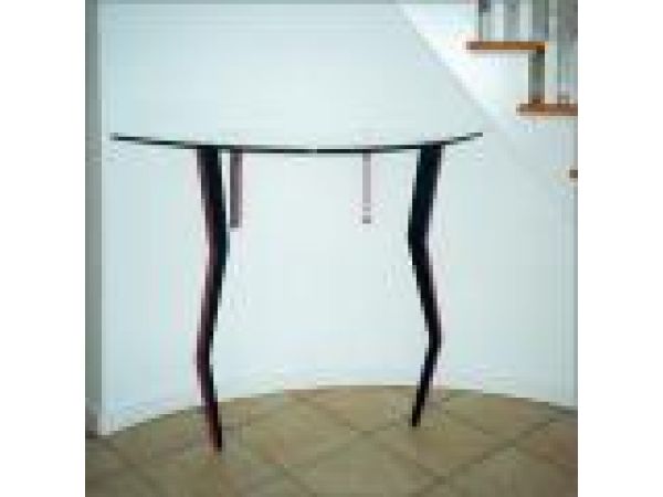 Rounded Console Table with Angular Legs