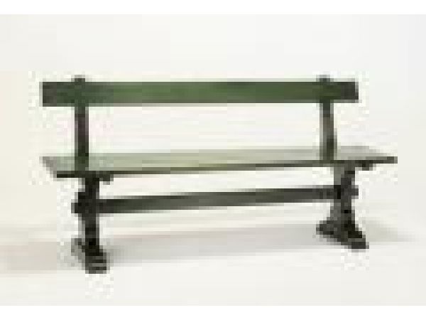 3274 Trestle Bench with Back