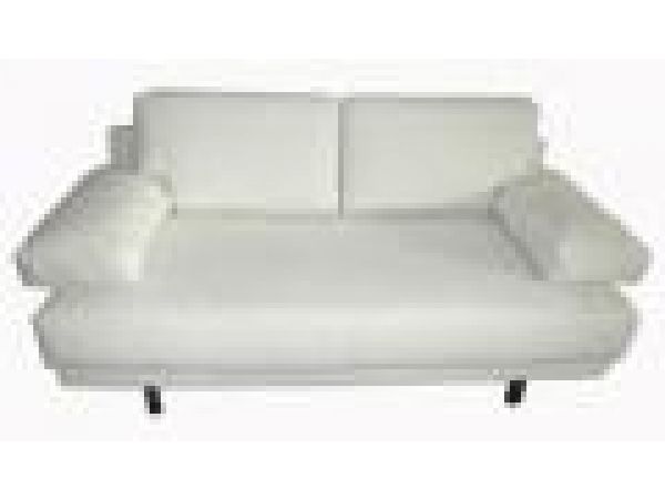 SL 246 White, White Fabric Sofa