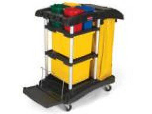 9T74 Microfiber Cleaning Cart with Color-Coded Pails