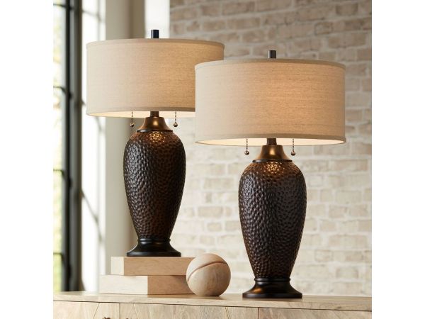 Cody Hammered Bronze Lamp Set with WiFi Smart Sockets