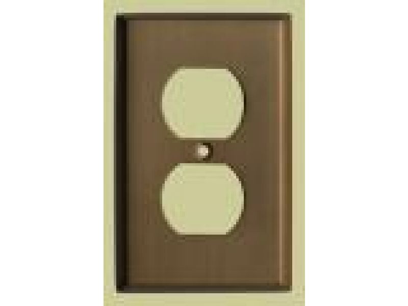 Single Duplex Outlet Coverplates: Solid Brass