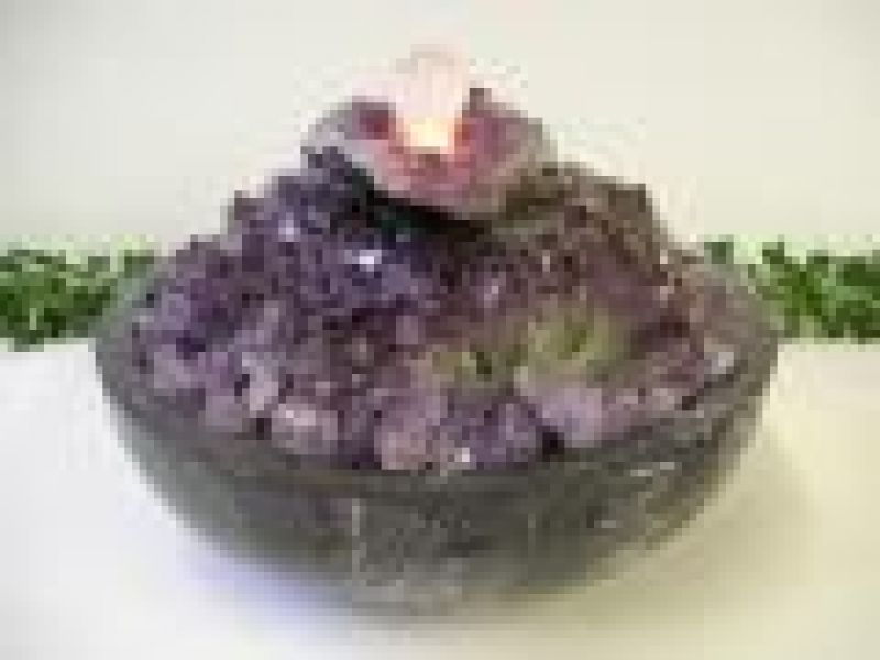Amethyst Cluster Fountain With Light