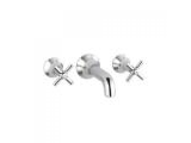 Axor Terrano Wall-Mounted Widespread Faucet Set with Cross Handles