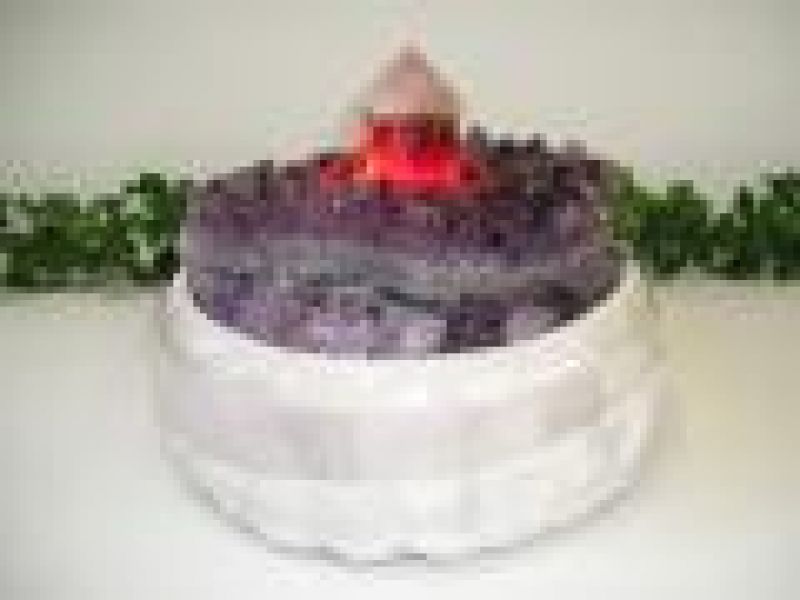 Horizontal Amethyst Druze With Crystal Pyramid And
