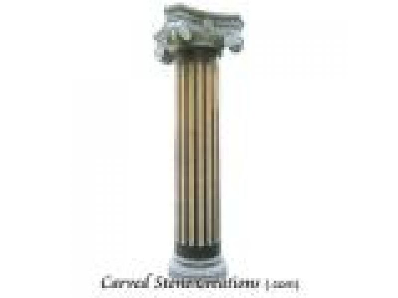 COL-07, Round Fluted Ionic Column W/ Contrast Cap & Base
