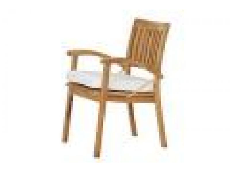Stacking Dining Arm Chair with Seat Cushion