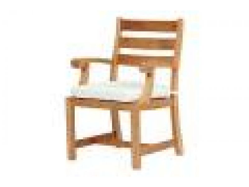 Ladder-back Dining Arm Chair with Seat Cushion