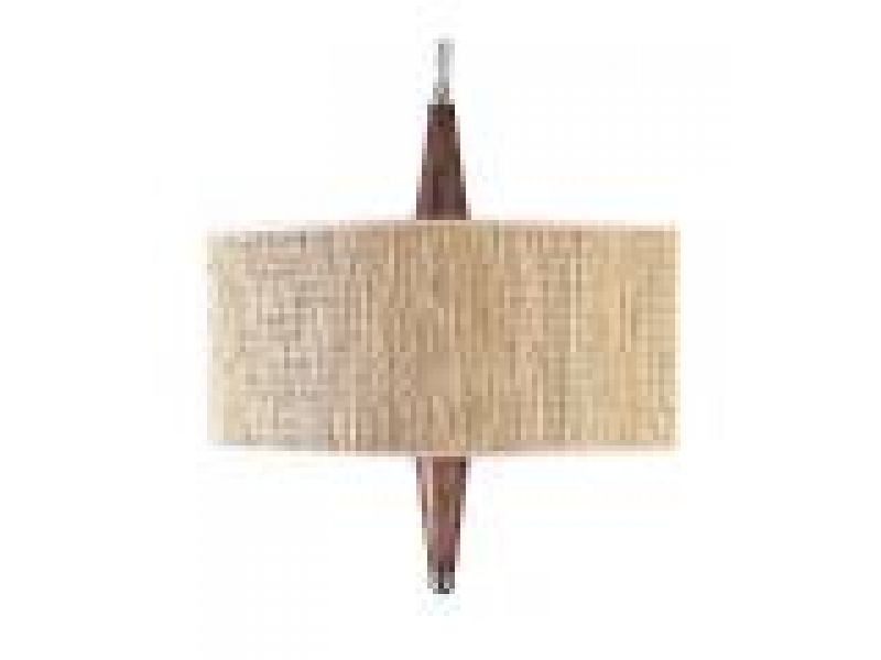 HANGING LAMP 20 X 20 X 9 WOVEN GRASS SHADE WITH WA