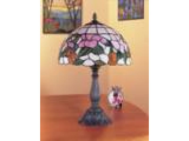 Hummingbird and Trumpet Flower Table Lamp