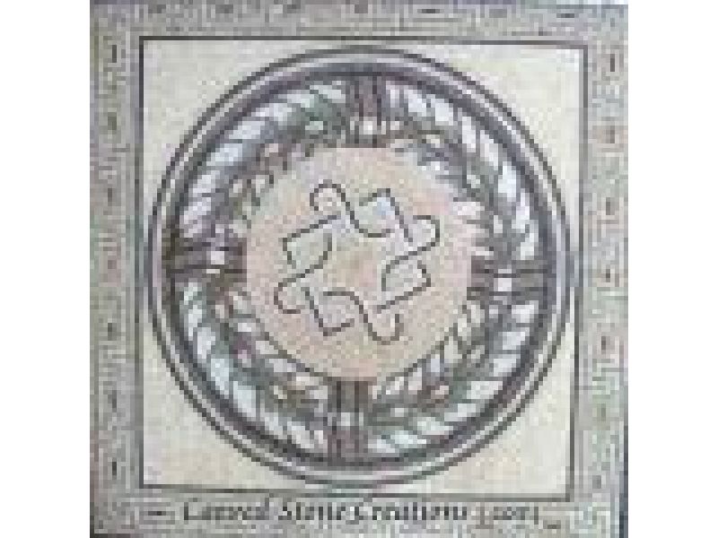 MED-M007, Greek-Inspired Marble Floor Medallion