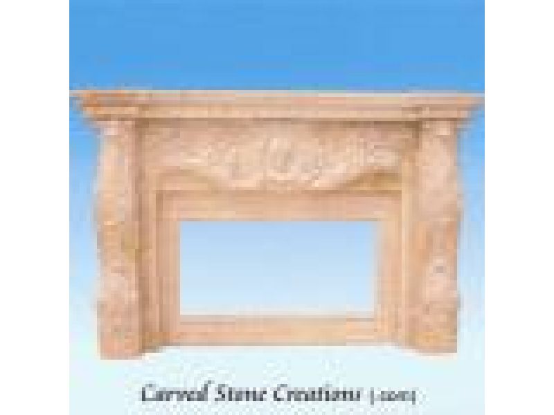 FP-153, Hand-Carved Stone Fireplace Surround
