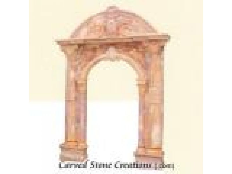COL-NTR04, Arched Entry Surround W/Rosetted Half Columns
