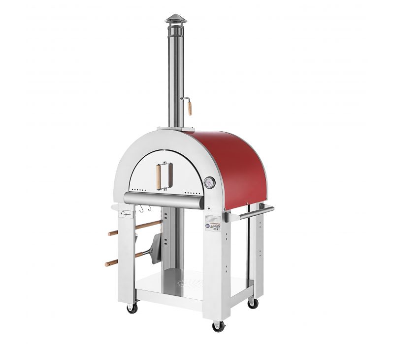 Wood Fire Pizza Oven in Vibrant Red